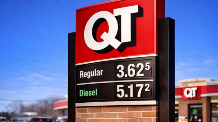 QuikTrip gas price sign in Atlanta showing regular gas near $4 per gallon