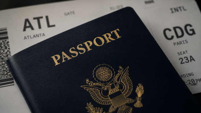 U.S. passport and boarding pass